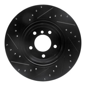 BMW 330XI Brake Rotor (1) - Front Right - R1 Concepts - Drilled & Slotted - Black - `06-`12